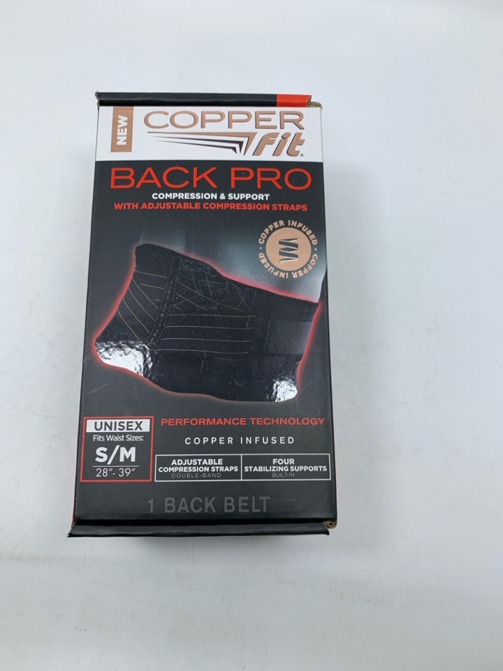 NIB COPPER FIT BACK PRO COMPRESSION & SUPPORT.