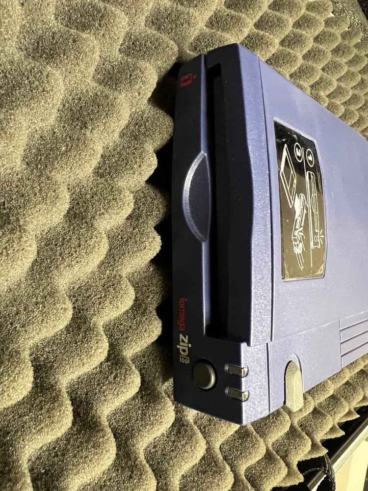 Vintage iOmega Zip 100 External Parallel Drive Bundle - Indigo