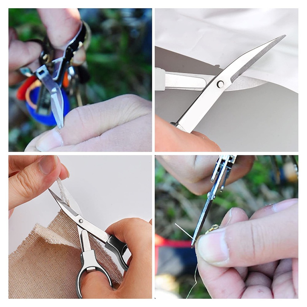 Folding Scissors 2 PCS Foldable Secure TSA Keychain Scissors All Purpose, Sta...