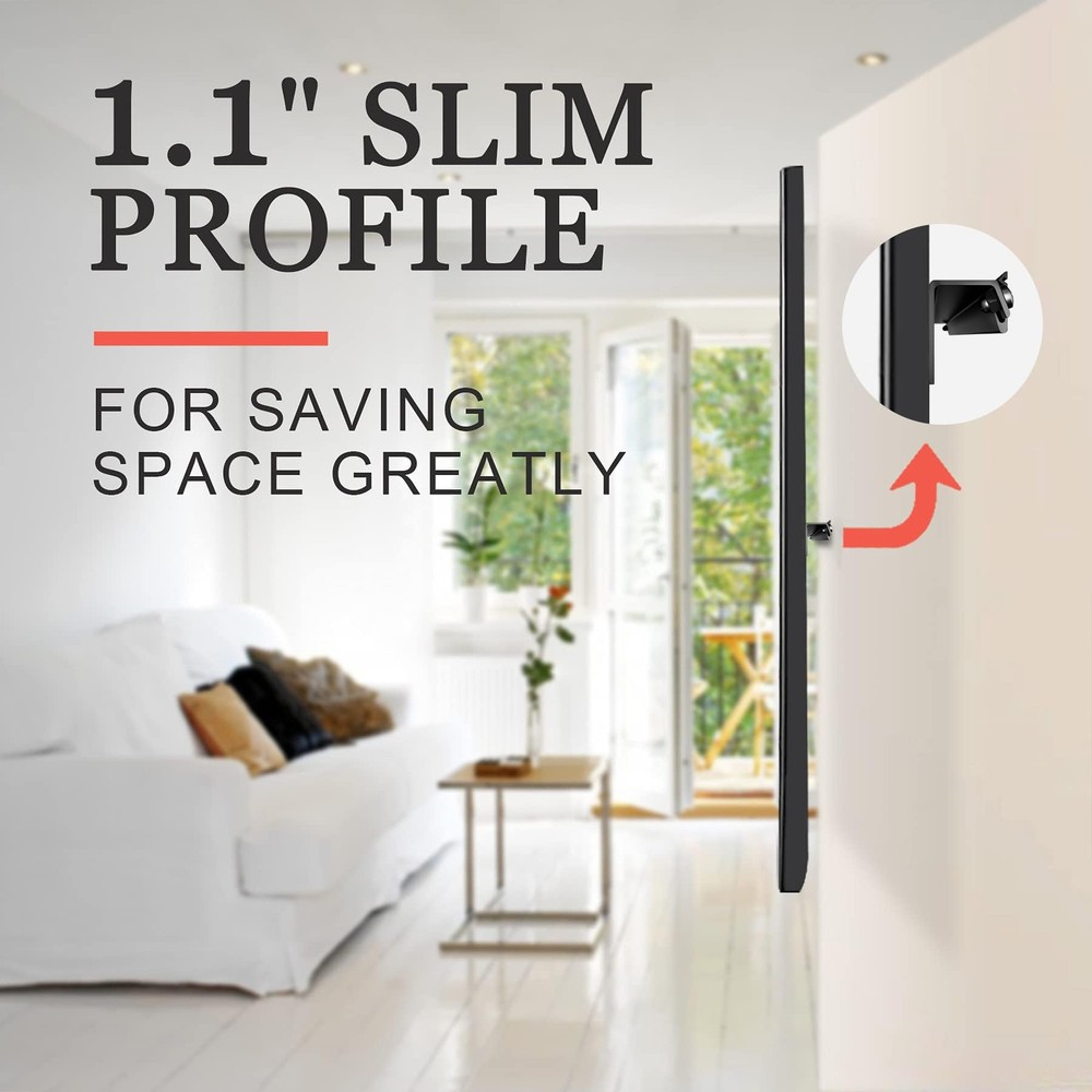 Studless TV Wall Mount 32-75" Drywall Bracket, 150 lbs, No Drill, Easy Install