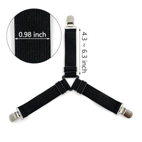 4PCS Bed Sheet Holder Straps – Triangle Adjustable Elastic Fasteners with