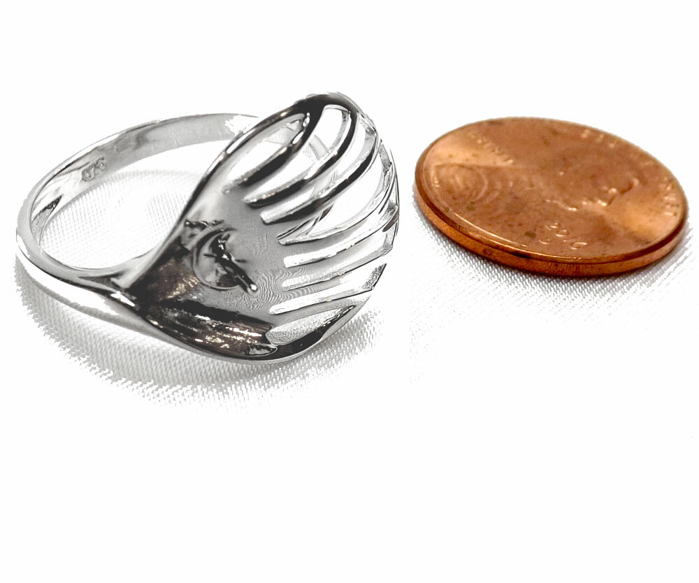 Large Open on Top Adjustable Sized 925 S Silver Ring Setting