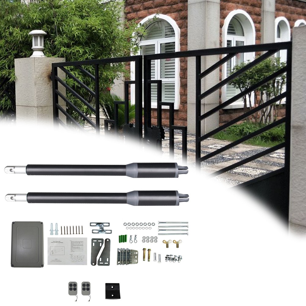 Automatic Arm Dual Swing Gate Opener Heavy Duty Kit Electric Remote Control Set
