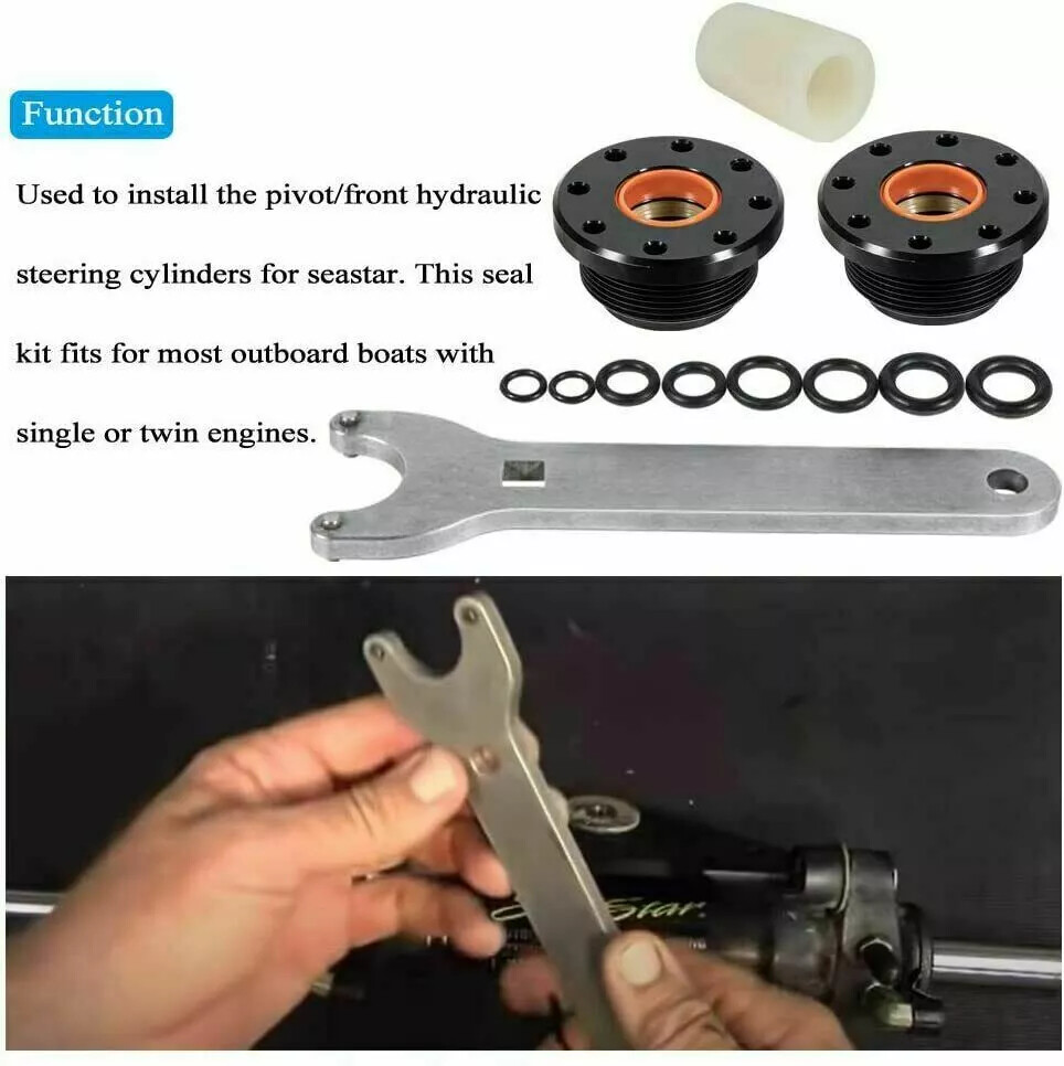 Front Mount Hydraulic Steering Cylinder Seal Kit Bleed Kit for SeaStar HC5345