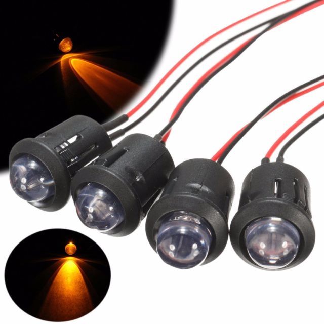 3V 5V 12V 24V 5MM LED Diode Light Clear 20cm Cable Pre-Wired With Plastic Holder