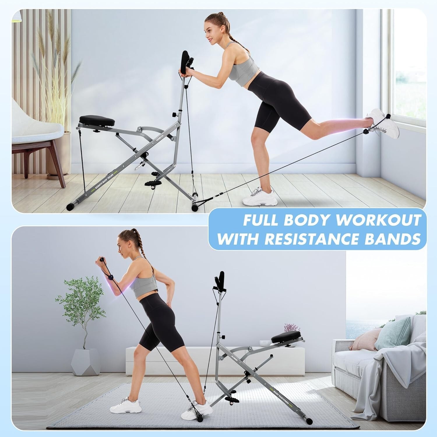 Squat Machine for Home Gym Squat Rowing Machine for Glute Trainer 4 Adjustment