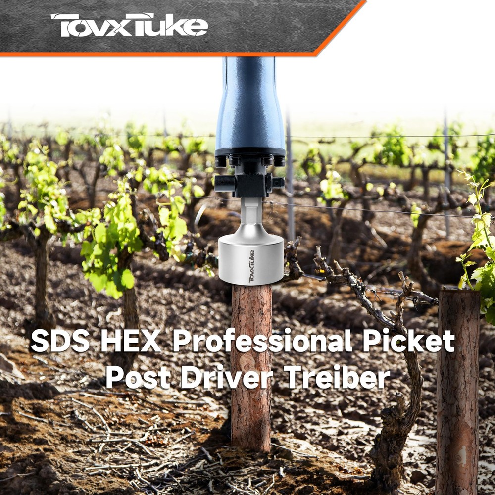 SDS HEX Shank T-Post Driver for T Posts, 3 Inch Diameter Head, Compatible wit...