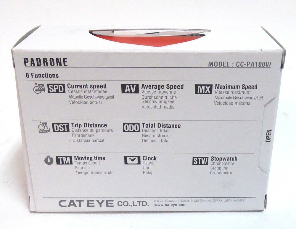 Cateye Padrone Wireless Bicycle Computer, White