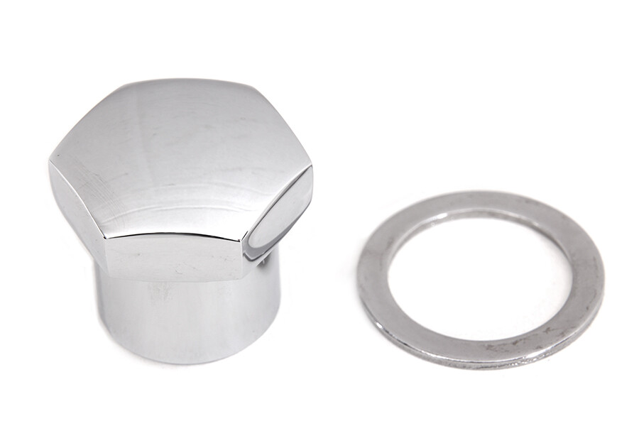V-Twin Chrome Domed Triple Tree Fork Stem Nut - Part #7619-1T