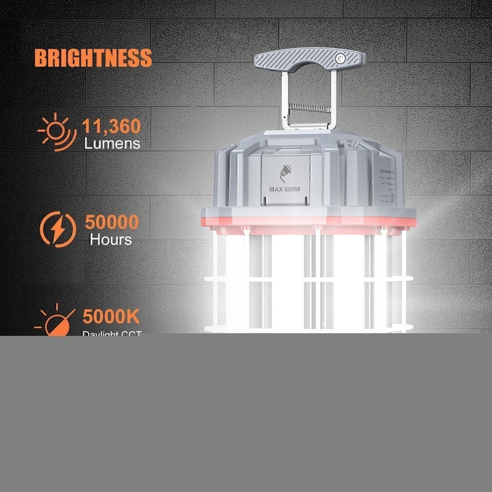 ETL LED Temporary Work Light 80W Linkable Construction Sites Hanging Lamp 5000K
