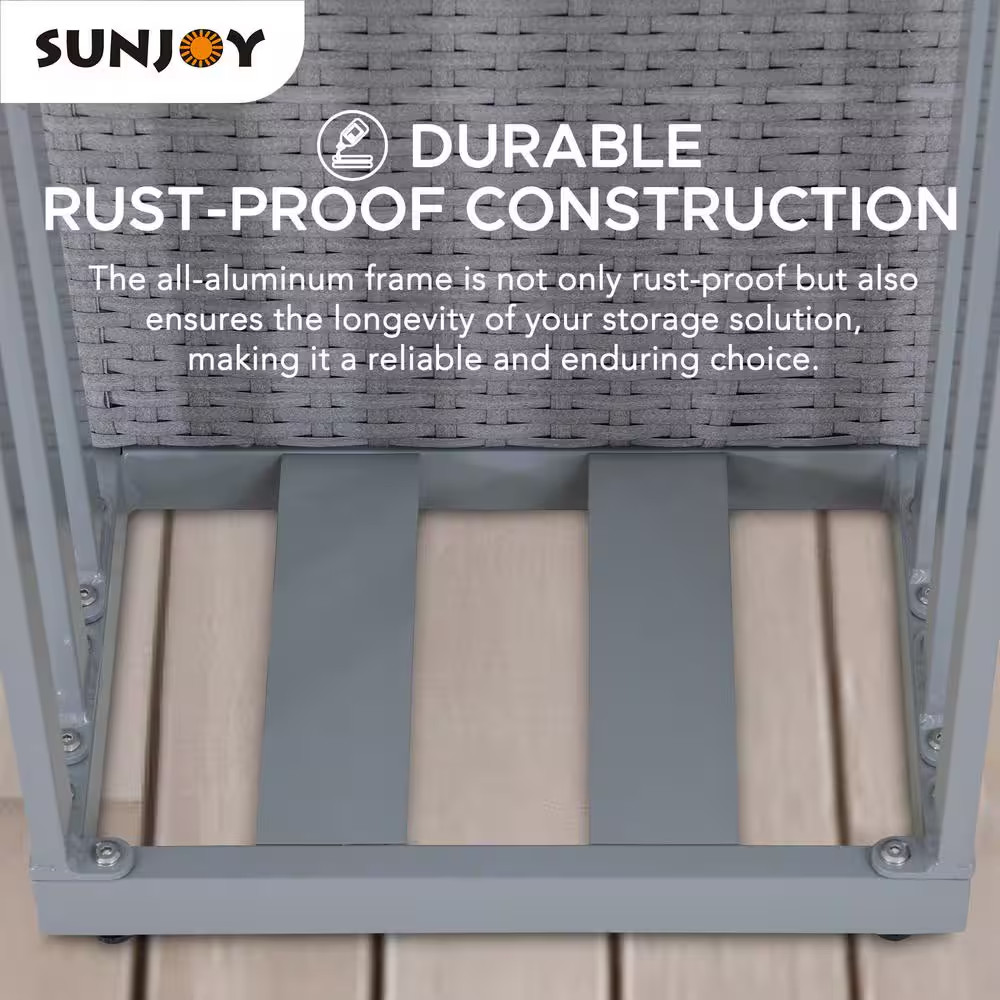 16 In. Rust-Proof Aluminum Pool Float Storage Rack, Wicker Poolside Floating Sto