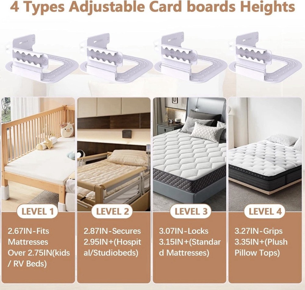 Adjustable Bed Sheet Holders with Lock, Upgraded Bed Sheet Straps Keep Firm