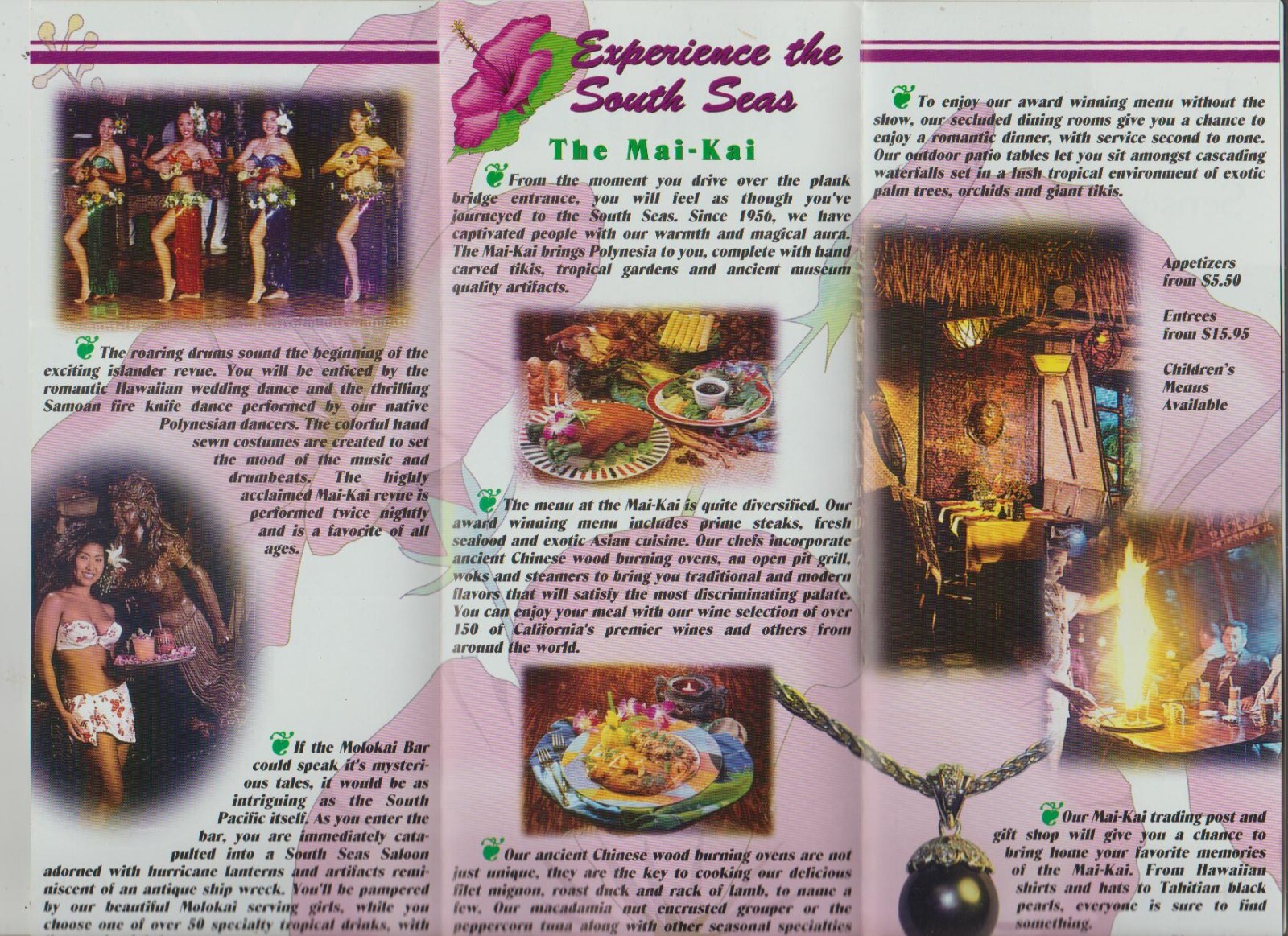 MAI-KAI POLYNESIAN TIKI RESTAURANT - ADVERTISING BROCHURE - FORT LAUDERDALE FL