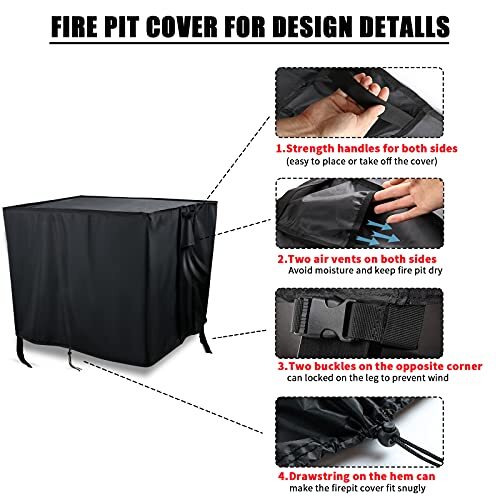 Rectangular Fire Pit Cover for Choice Products 42 Inch Gas Fire Pit TableOutd...