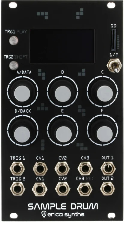 Erica Synths Sample Drum Sample Recording and Playback Eurorack Module with