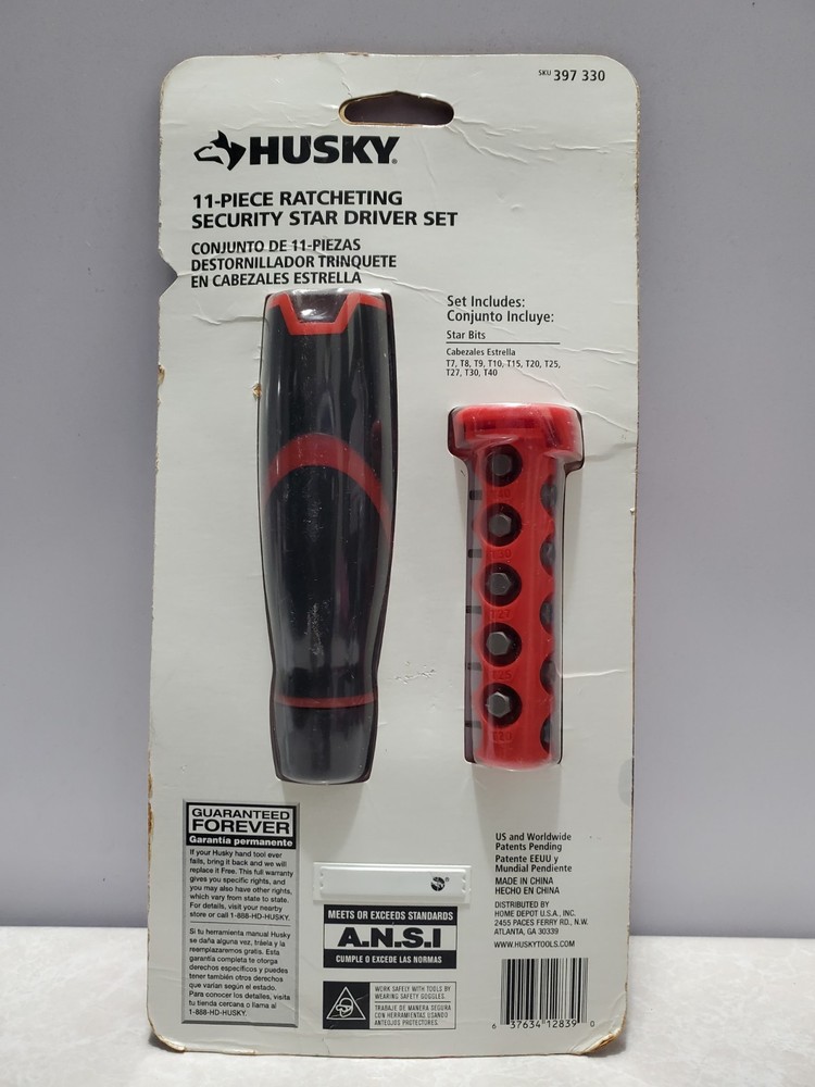 Husky 397330 11-Piece Ratcheting Security Star Driver Set