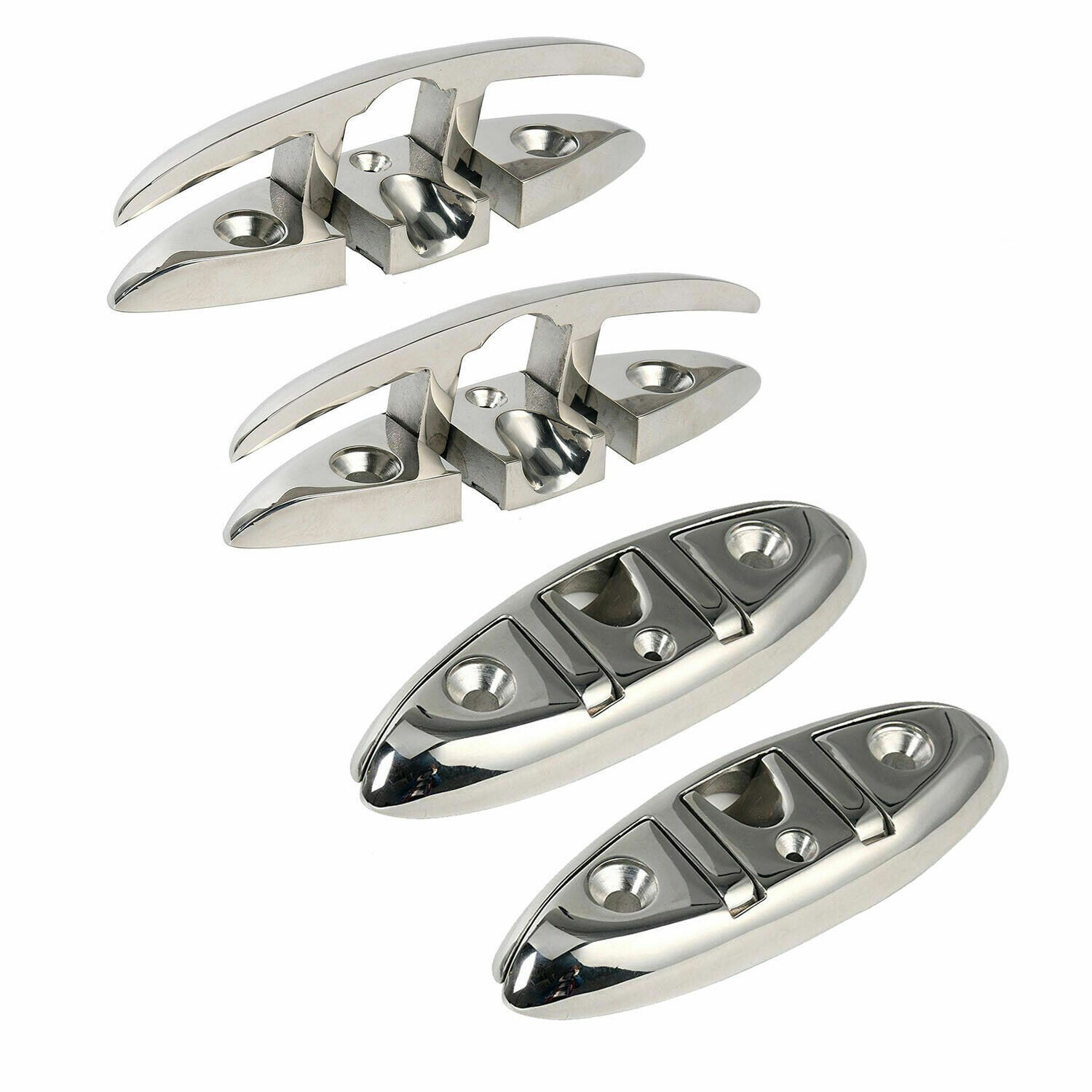 4 Pack Boat Cleat 6" 316 Stainless Steel Folding Cleat Flip Up Dock Rope Cleat