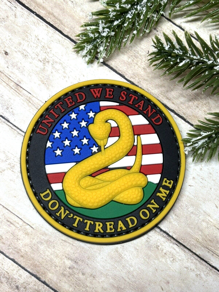 PVC Tactical Patch- Don't Tread On Me Patch - Morale Gun USA Flag Snake Patch