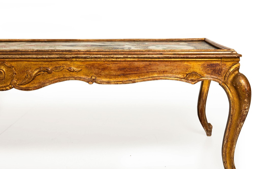 Hollywood Regency Painted Polychromed Low Coffee Table ca. 1940