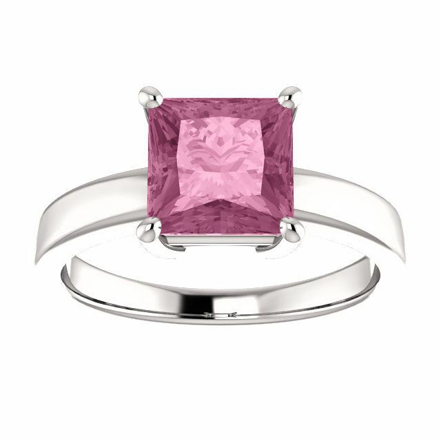 Sterling Silver Square/Princess Cut Ring Setting Solitaire Claw Style Ring Mou