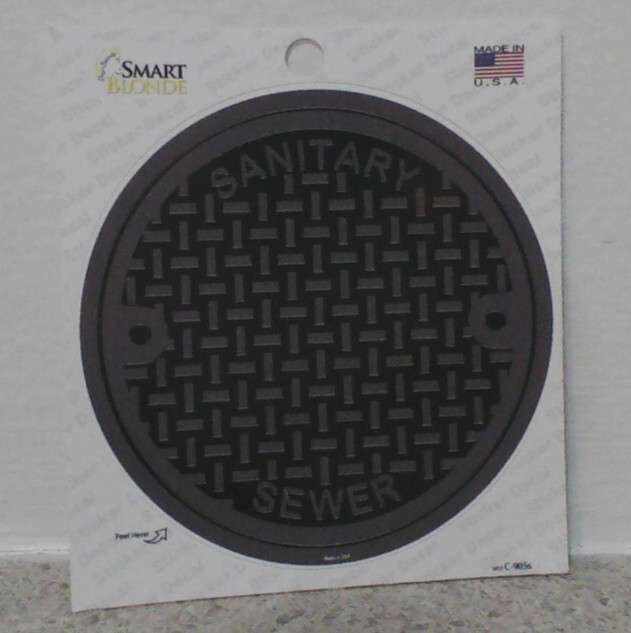 Manhole Cover Circle - 3"  Decal Sticker