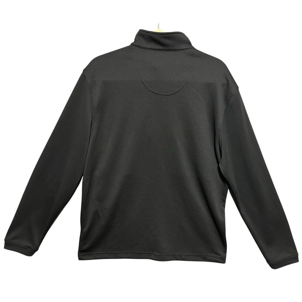 Pebble Beach Mens Dry-Luxe Performance 1/4 Zip Pullover Black Grey Medium