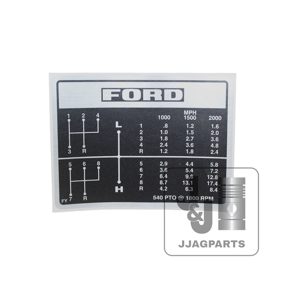 Transmission Shift Pattern Decal fits 1965-1985 Ford Tractor | C5NN7B292,