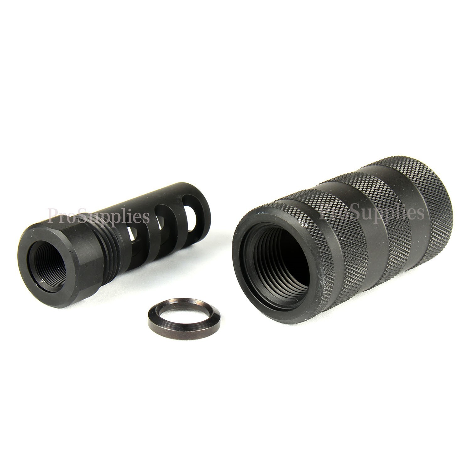 ALL STELL Muzzle Brake 1/2X28 TPI for 9mm + Knurled Forwarder