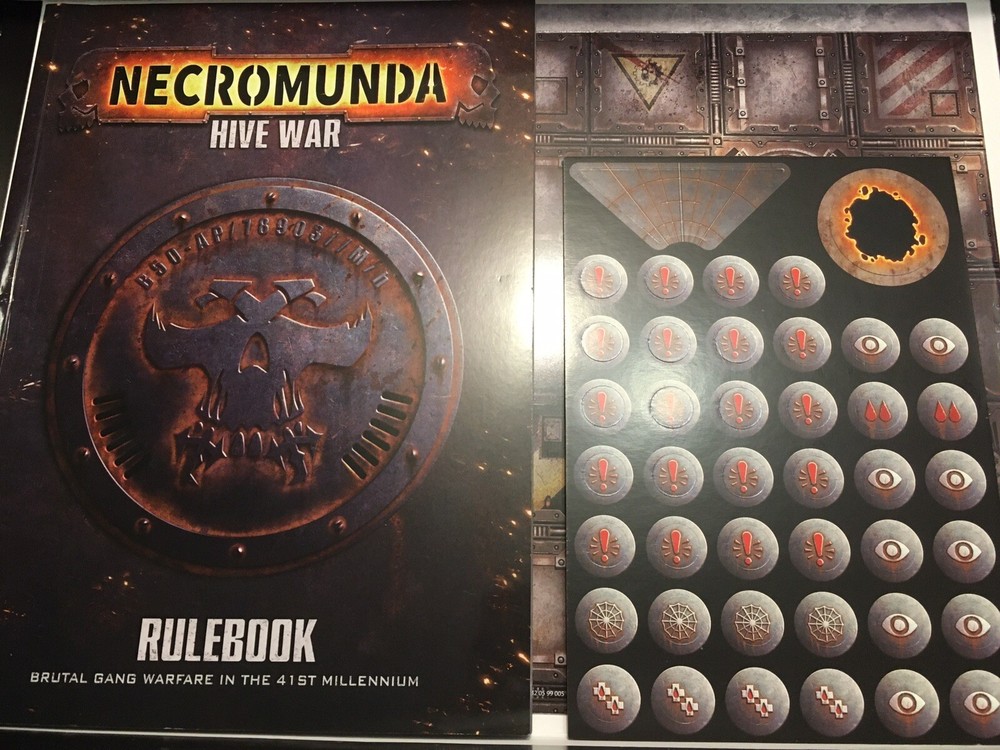 Necromunda Starter Rules Bundle Book Templates Game Mat Rule Reference Ruler New