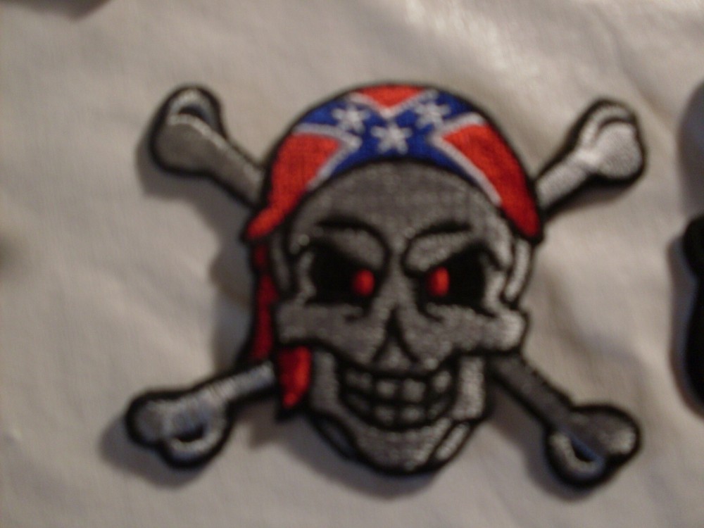 motorcycle collector patch set skull 1 large 6 smaller patches embroidered Patch