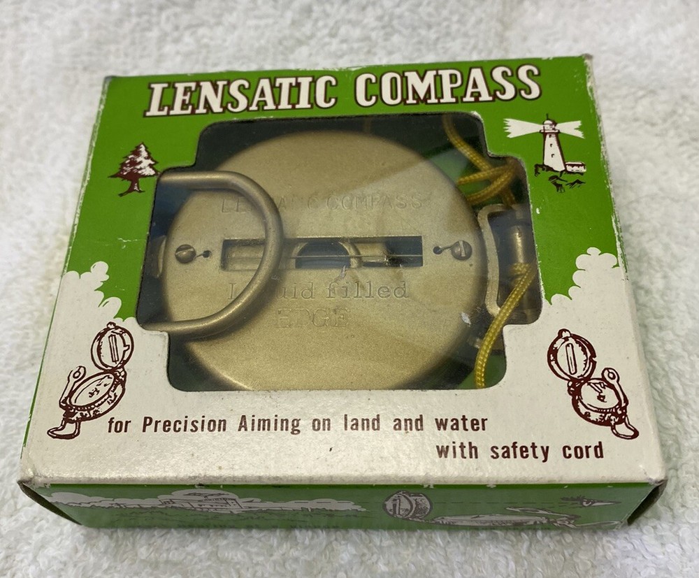 Lensatic Compass Model 14-829 With Box Excellent Condition & Box