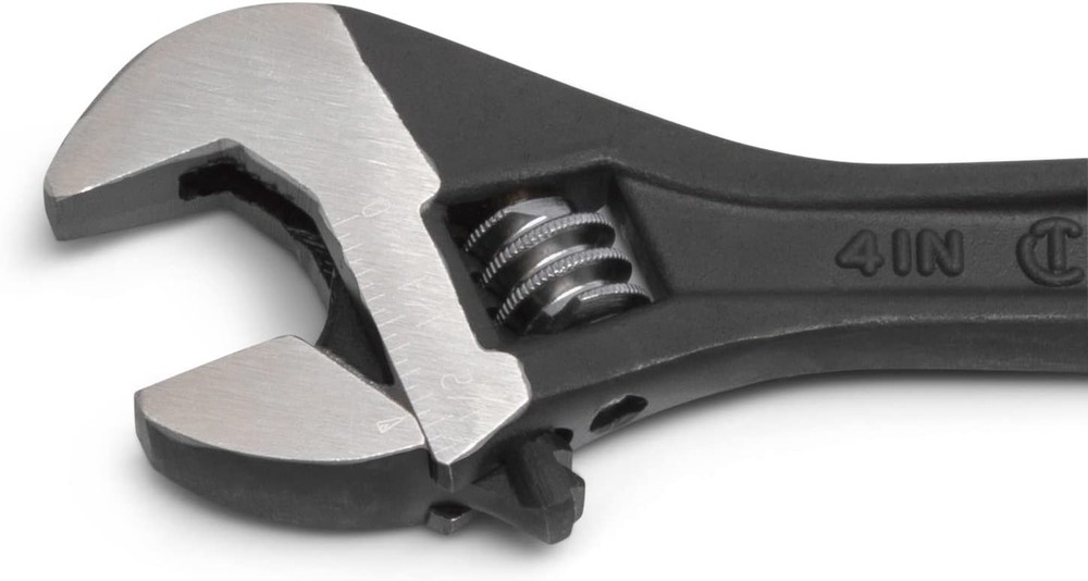 4" Adjustable Black Oxide Wrench - Carded - AT24VS