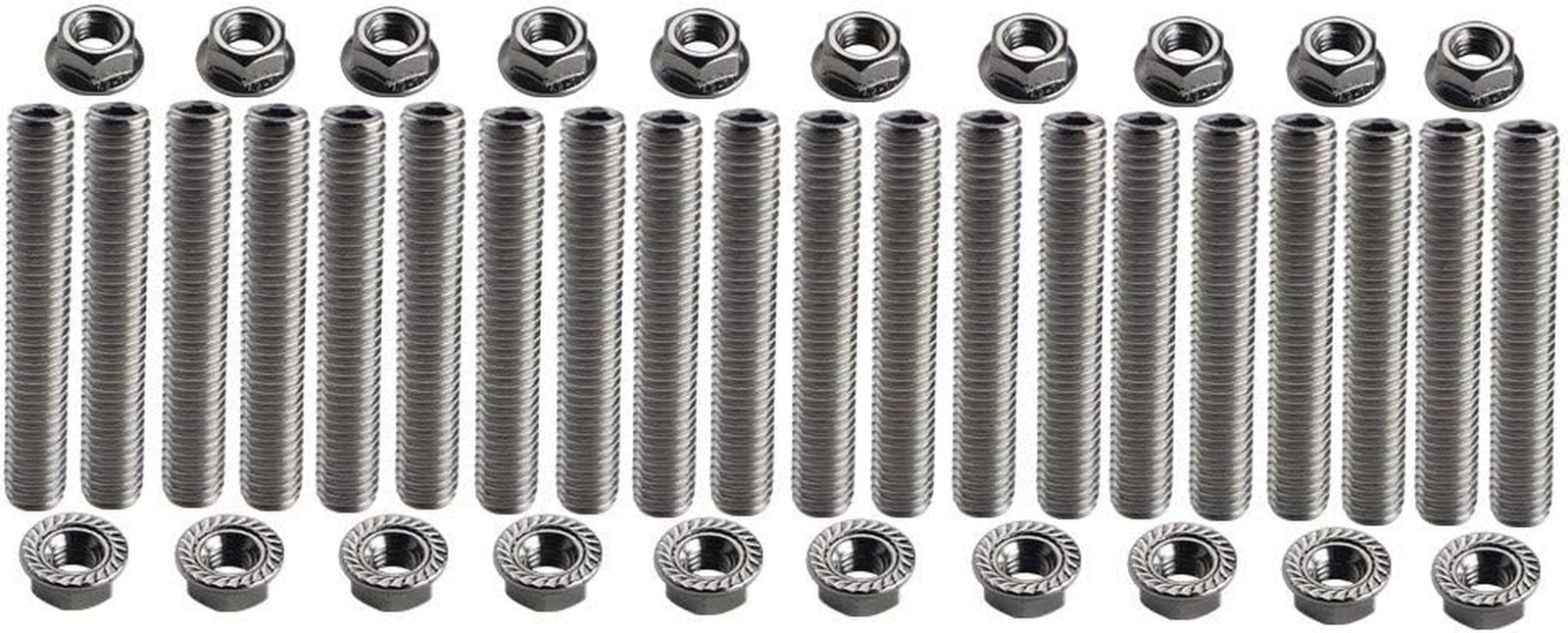20 Pcs Stainless Exhaust Manifold Stud Kit Manifolds Super Duty for Ford 6.8 Lit