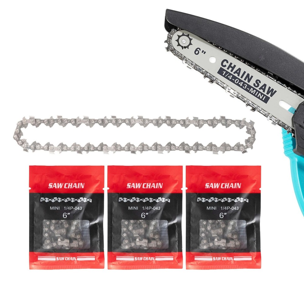 6 IN Chainsaw Chains set 4 Pack 37 Drive Links 1/4LP replacement New