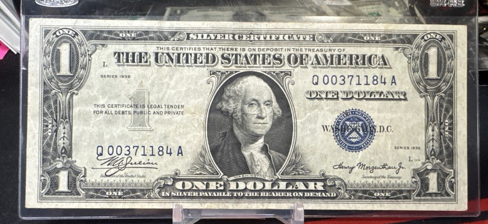 😁 1935 $1 SILVER CERTIFICATE "DOUBLE DATE" Q/A  BLOCK  SCARE RUN