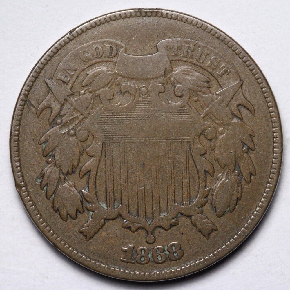 1868 Two Cent Piece FINE E137 T