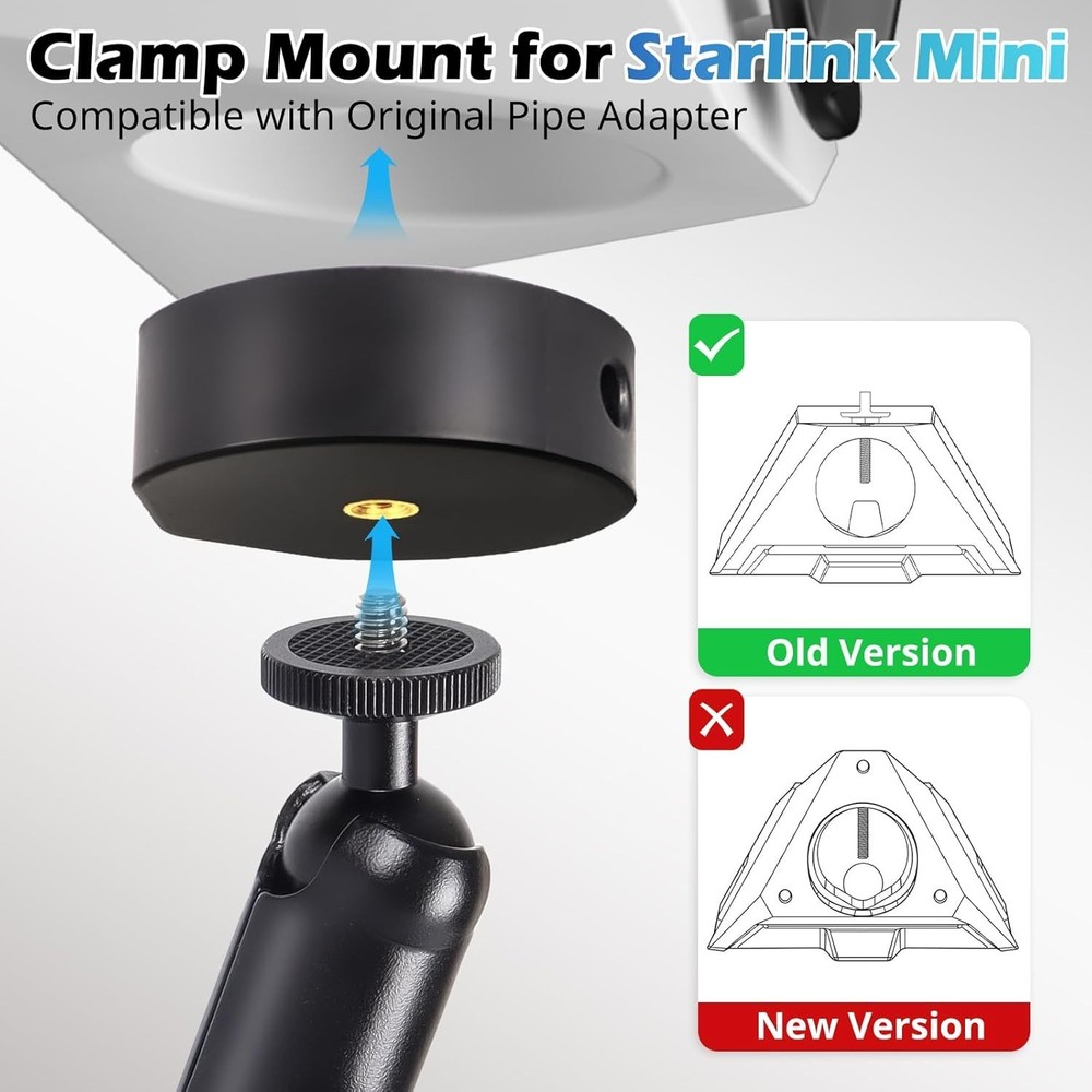 Versatile Adjustable Mount Kits for Starlink Mini - Easy Install for All Poles