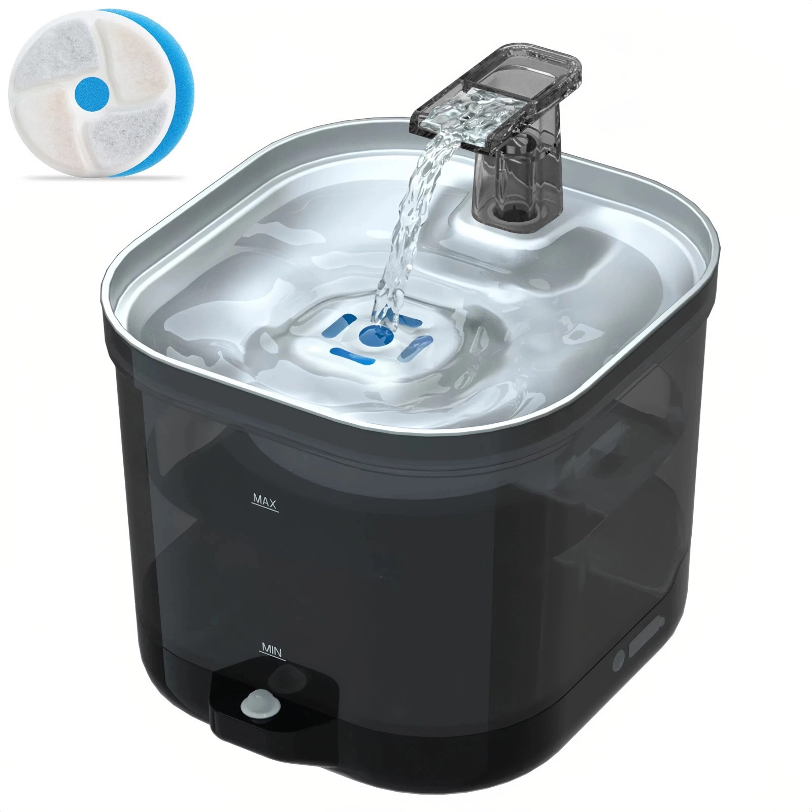 Cordless Cat Water Fountain, Automatic Stainless Steel Pet Fountain for Drinking