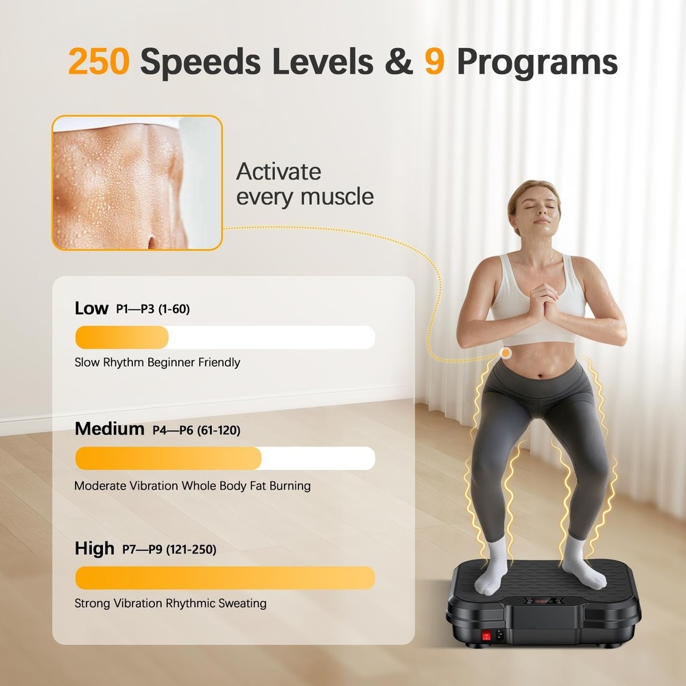 NXSCI Vibration Plate Exercise Machine,Vibrating Platform for Lymphatic Drain...