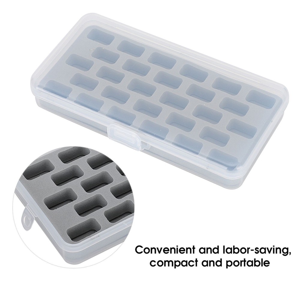 28 Slots Empty Spools Box Plastic Thread Storage Cover Bobbin Organizer