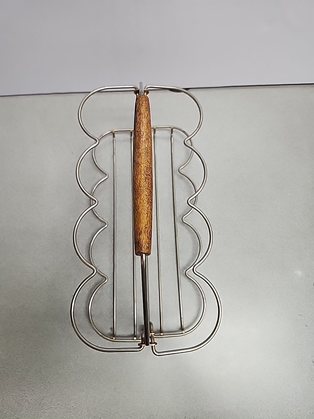 Vtg Collapsible Drinking 8 Glass Holder Caddy Carrier MCM Barware Silver