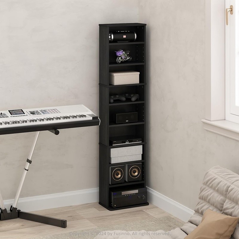 Adjustable Media Storage Rack DVD CD Shelf Durable Space Saving Organizer New