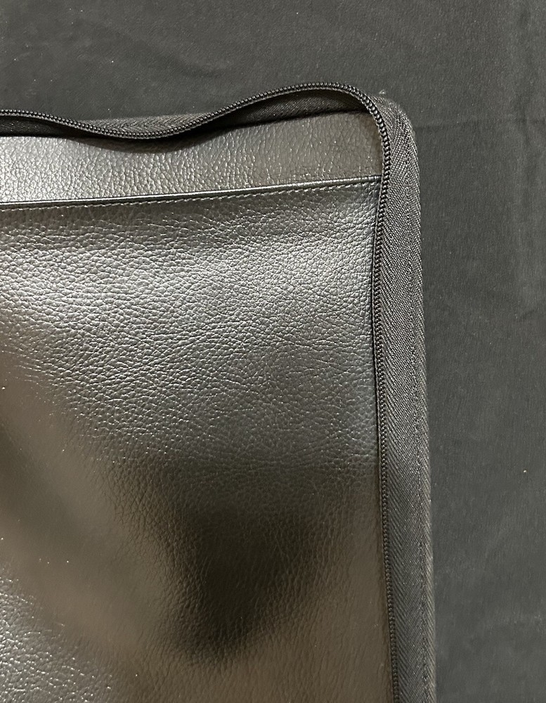Faux Leather Note Pad Padfolio 13” Black Multiple Compartments High Quality TR