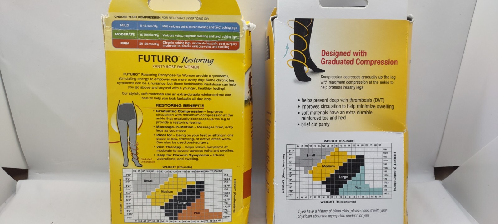 Futuro Women's Restoring Support Pantyhose Compression Nude Large 2ct