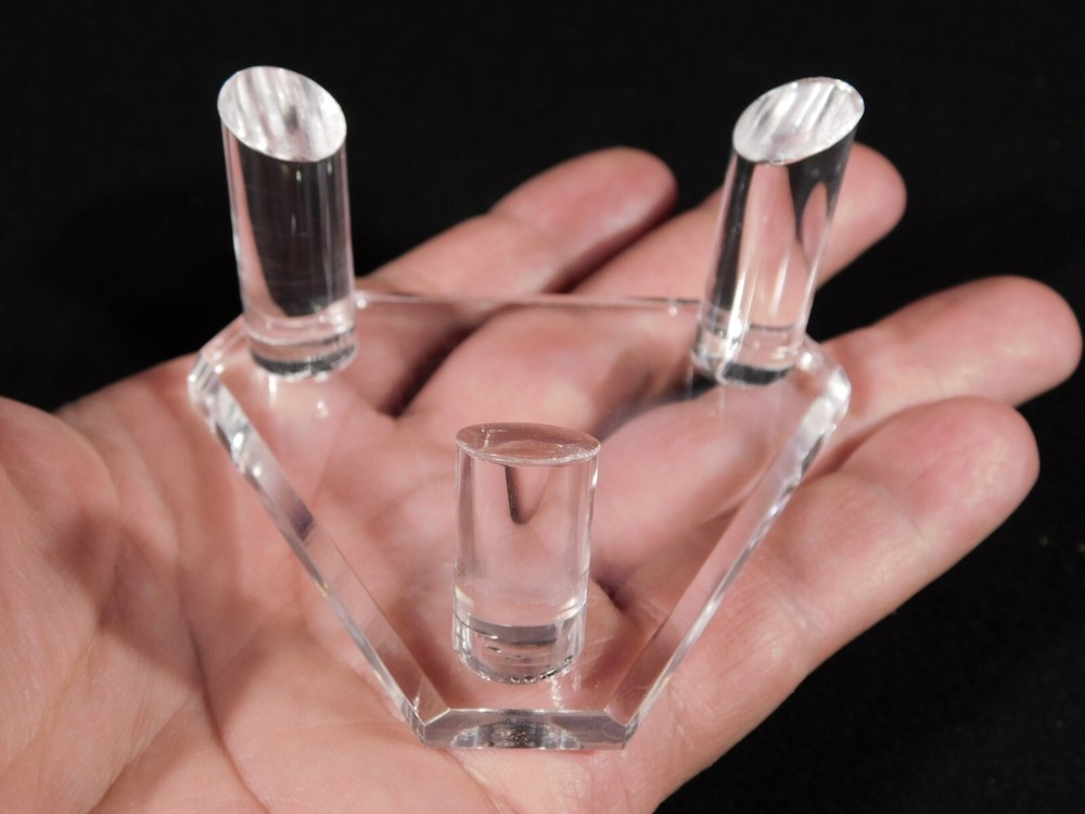 Heavy Duty THREE Post SPHERE Display Stand LARGE Size Clear Acrylic