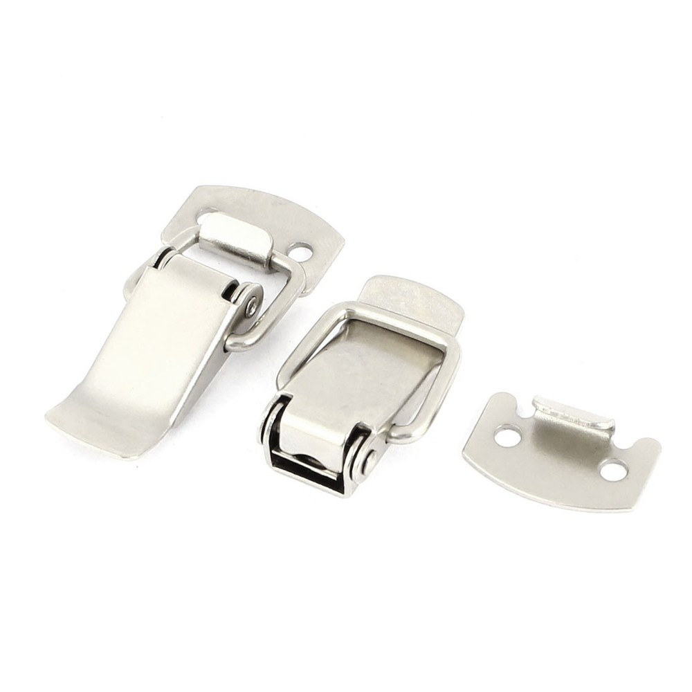 2 Set 4cm Stainless Steel Spring Loaded Straight Loop Catch Toggle Latch