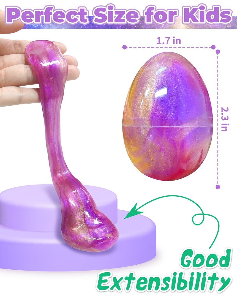 5 Pack Prefilled Easter Eggs Galaxy Slime Toys, Teens Easters Basket Stuffers...