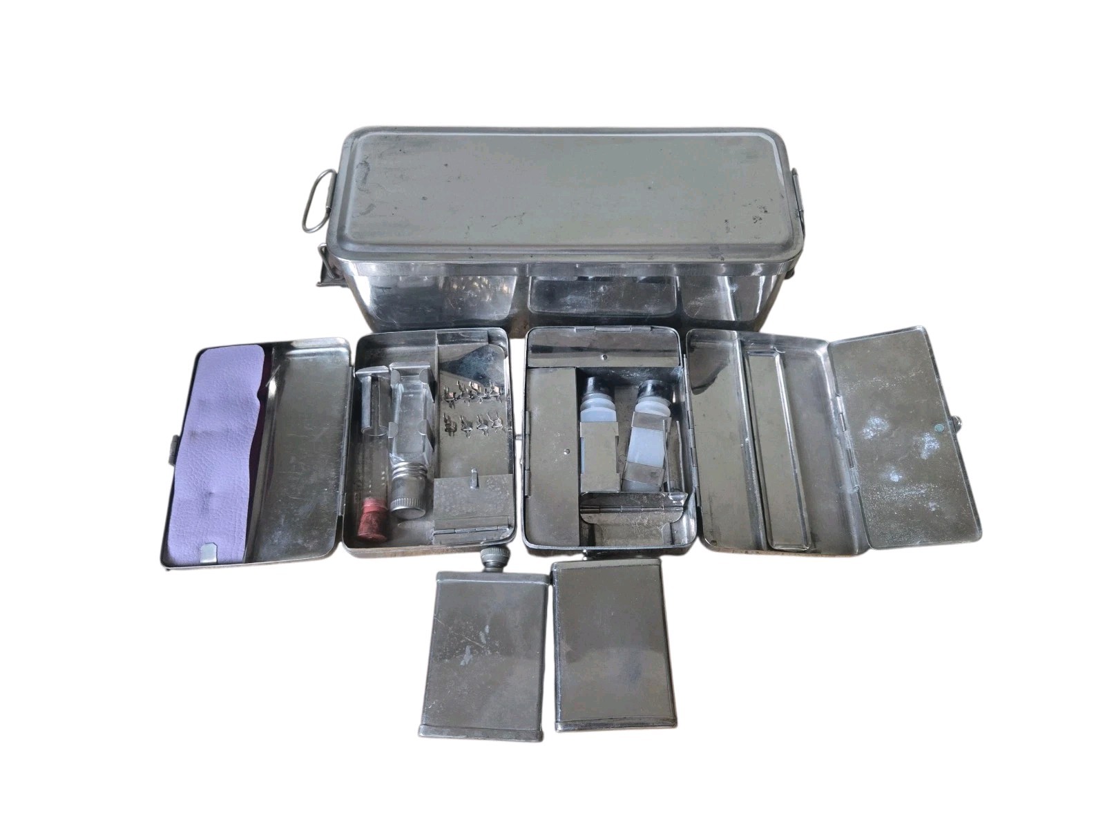 Antique Japanese Medical Apothecary Display Stand Tools Syringe