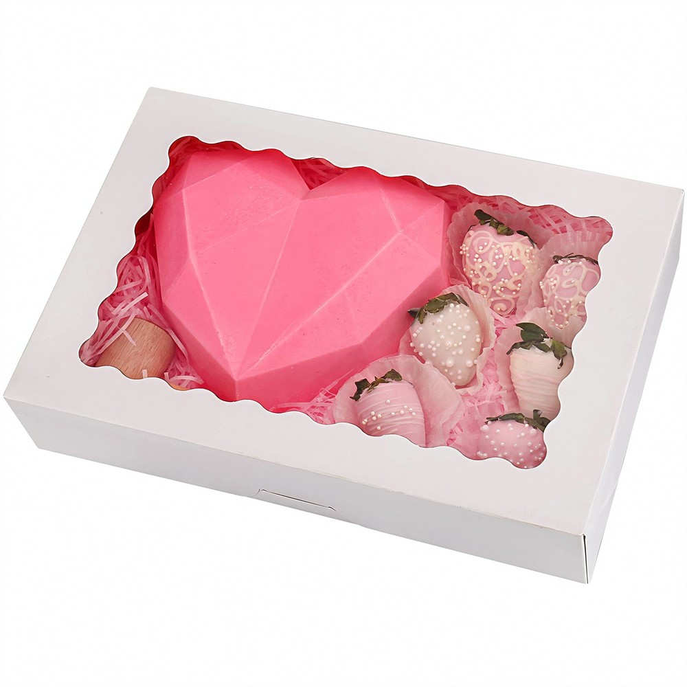 30-Pack Bakery Boxes with Window, 12" x 8" x 2.5", Cookie Boxes, Auto-Popup T...