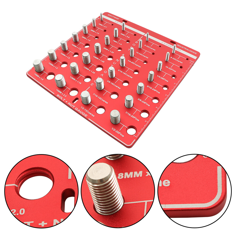 Nut and Bolt Thread Checker 28 Thread Identifier 14 Metric & 14 Standard Size